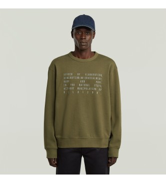 G-Star Sudadera Text Graphic verde
