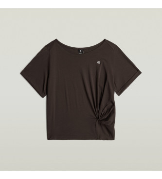 G-Star T-shirt brązowy węzeł