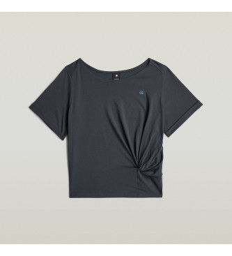 G-Star Granatowa koszulka z węzłem