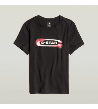 G-Star Old Skool Logo-T-Shirt schwarz