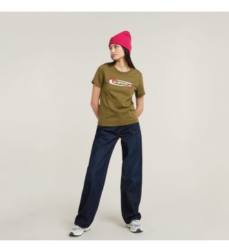 G-Star Old Skool Logo-T-Shirt grn