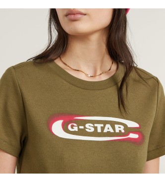 G-Star Old Skool Logo-T-Shirt grn