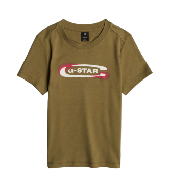 G-Star Old Skool Logo-T-Shirt grn