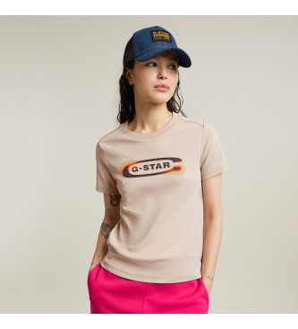 G-Star T-shirt com logtipo Old Skool rosa