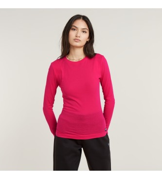 G-Star T-shirt med ribbede skuldre, pink