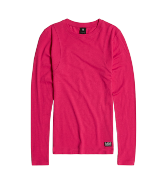 G-Star T-shirt med ribbede skuldre, pink