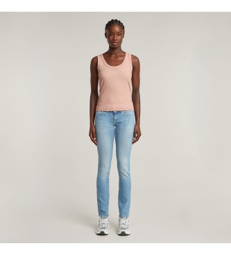 G-Star Slank Rib T-shirt roze
