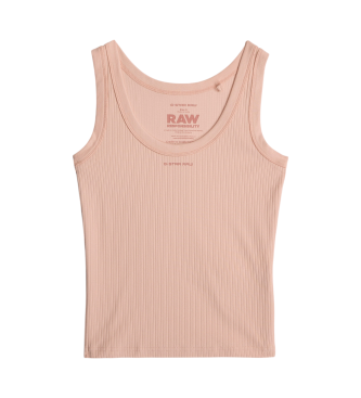 G-Star Slank Rib T-shirt roze