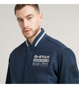 G-Star Marineblaue Fliegerjacke aus Varsity-Wolle