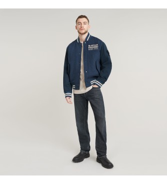 G-Star Marineblaue Fliegerjacke aus Varsity-Wolle