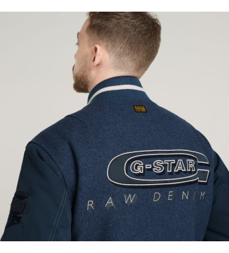 G-Star Marineblaue Fliegerjacke aus Varsity-Wolle