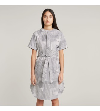 G-Star Gegrtetes Kleid mit grauen Seitenschlitzen