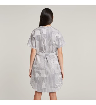 G-Star Gegrtetes Kleid mit grauen Seitenschlitzen
