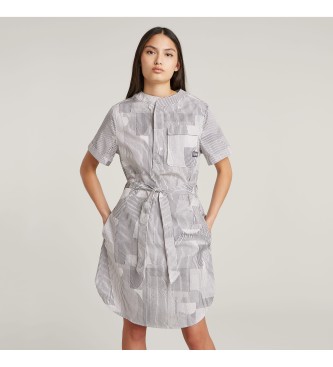 G-Star Gegrtetes Kleid mit grauen Seitenschlitzen