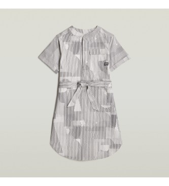 G-Star Gegrtetes Kleid mit grauen Seitenschlitzen