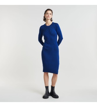 G-Star Plated Slim Strickkleid blau