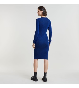 G-Star Vestido de malha slim chapeado azul