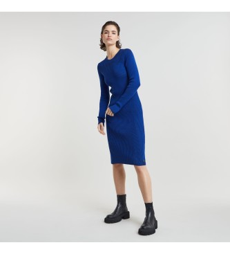 G-Star Vestido Plated Slim Knitted azul