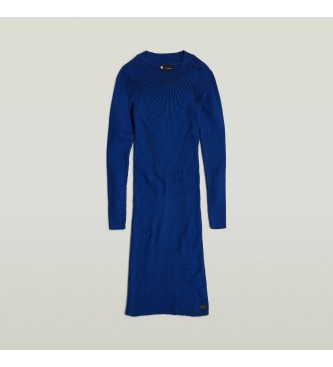 G-Star Plated Slim Strickkleid blau