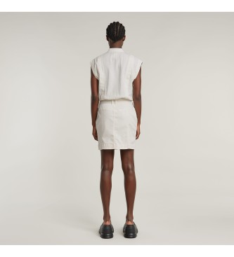G-Star Pocket Cap Sleeve dress white
