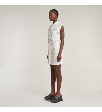 G-Star Pocket Cap Sleeve dress white