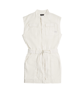 G-Star Pocket Cap Sleeve dress white