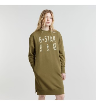 G-Star Vestido Sudadera Chroma Graphic verde