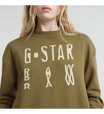 G-Star Vestido Sudadera Chroma Graphic verde