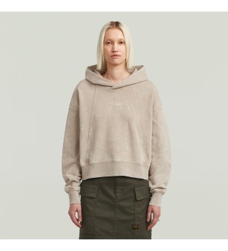G-Star Sweat  capuche dlav en forme de colonne vertbrale beige