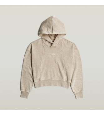G-Star Sweat  capuche dlav en forme de colonne vertbrale beige