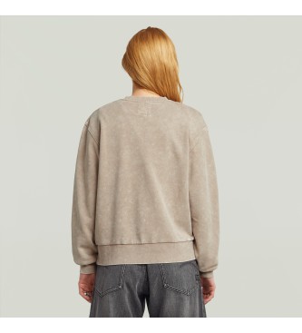 G-Star Felpa beige lavata con scritta A-line