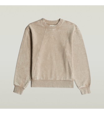 G-Star Felpa beige lavata con scritta A-line