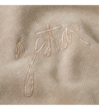 G-Star Felpa beige lavata con scritta A-line