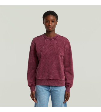G-Star Sweat-shirt Washed A Line Script marron
