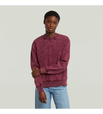 G-Star Sweat-shirt Washed A Line Script marron