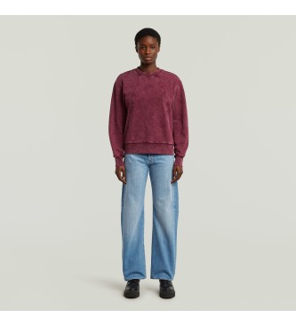 G-Star Sweat-shirt Washed A Line Script marron