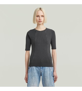 G-Star A-Line Slim Rib washed T-shirt noir