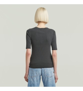 G-Star A-Line Slim Rib washed T-shirt noir