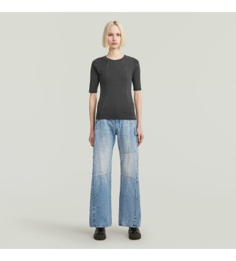 G-Star A-Line Slim Rib washed T-shirt noir