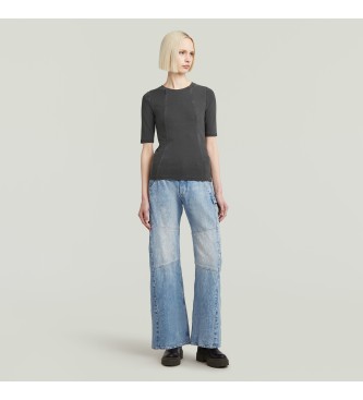 G-Star A-Line Slim Rib washed T-shirt noir