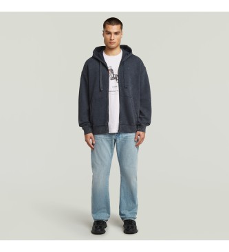 G-Star Camisola de malha larga lavada em azul-marinho