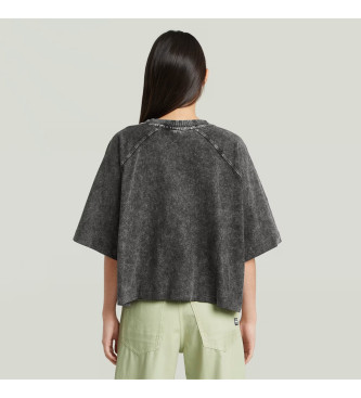 G-Star Camiseta Washed multi logo oversized  gris