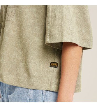 G-Star Oprana majica Multi Logo Oversize bež barve