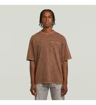 G-Star Gewaschenes Taschen-T-Shirt braun
