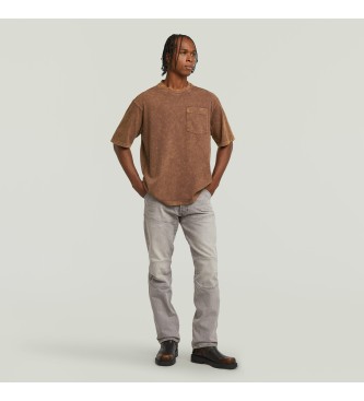 G-Star Gewaschenes Taschen-T-Shirt braun
