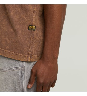 G-Star Gewaschenes Taschen-T-Shirt braun