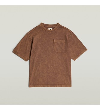 G-Star Gewaschenes Taschen-T-Shirt braun