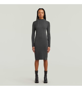 G-Star Washed Slim Rib Kleid schwarz