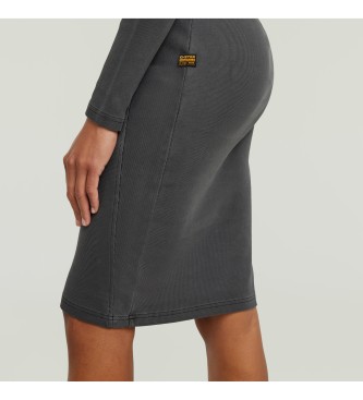 G-Star Washed Slim Rib Kleid schwarz