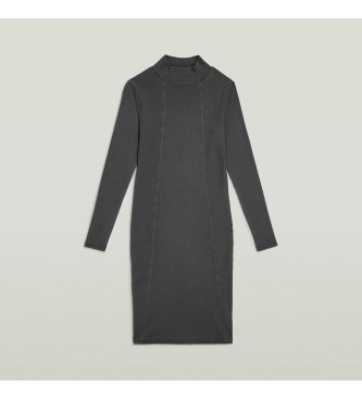 G-Star Washed Slim Rib Kleid schwarz